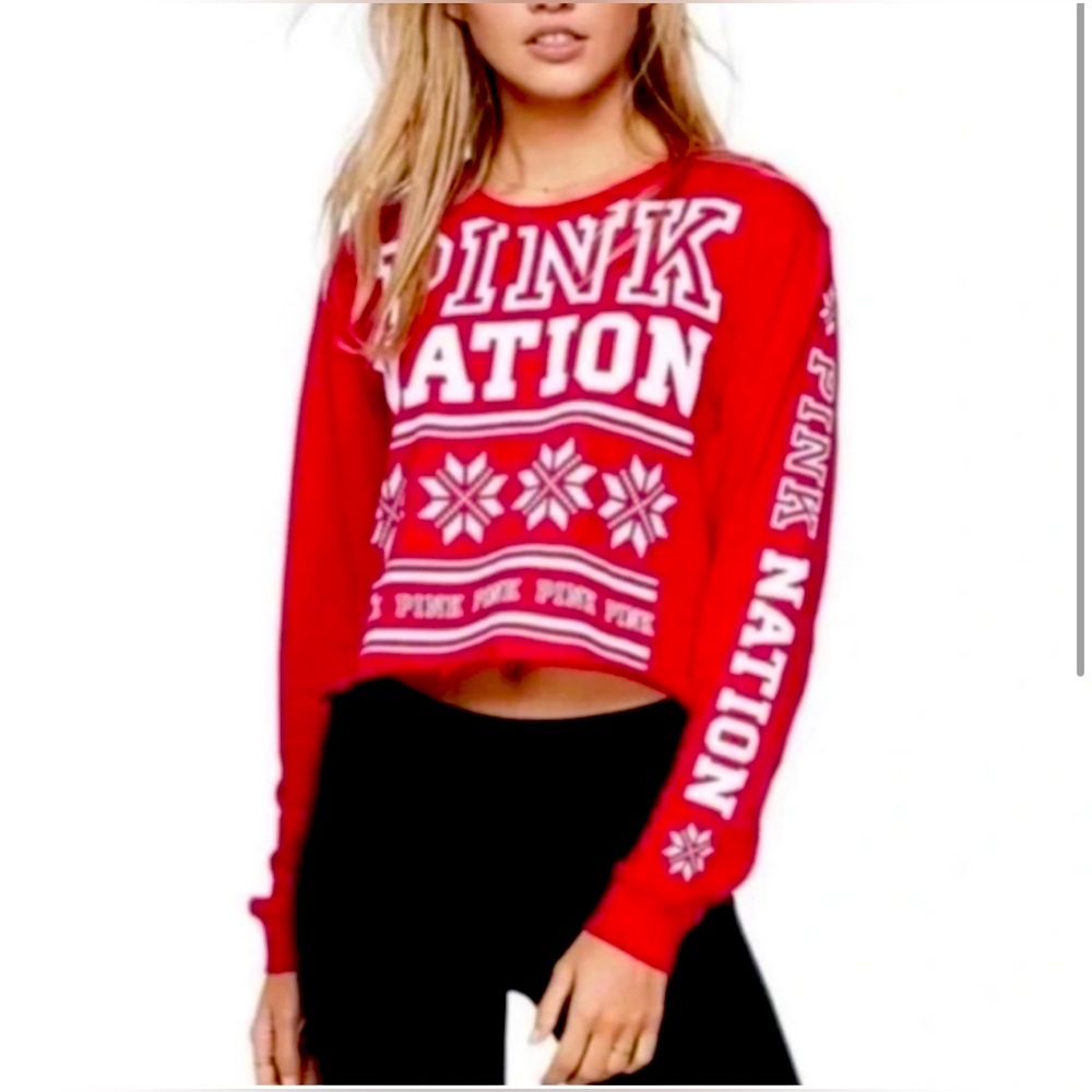 Victoria’s Secret Pink Nation Ltd Ed Cropped LS T-Shirt